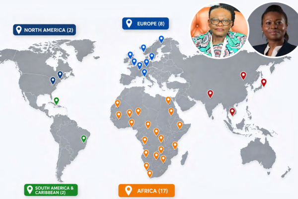 Namibia has 33 Embassies, High Commissions, and Consulars